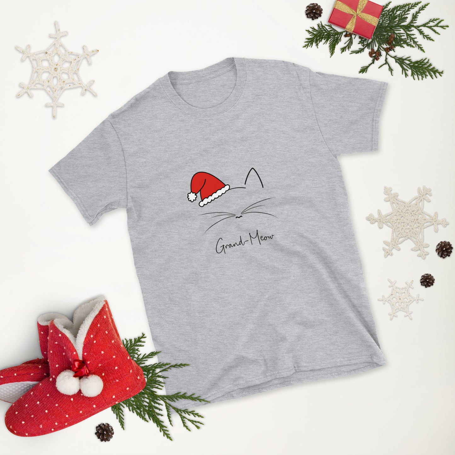 Grand-Meow! Christmas Short-Sleeve Unisex T-Shirt